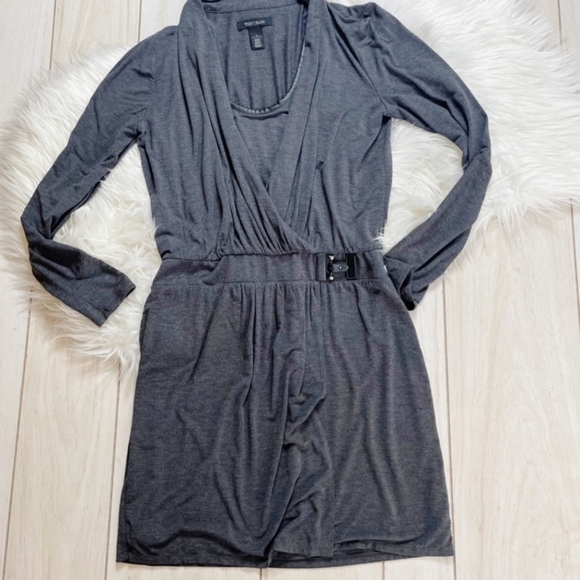 Hipster gray faux wrap dress - Picture 4 of 4